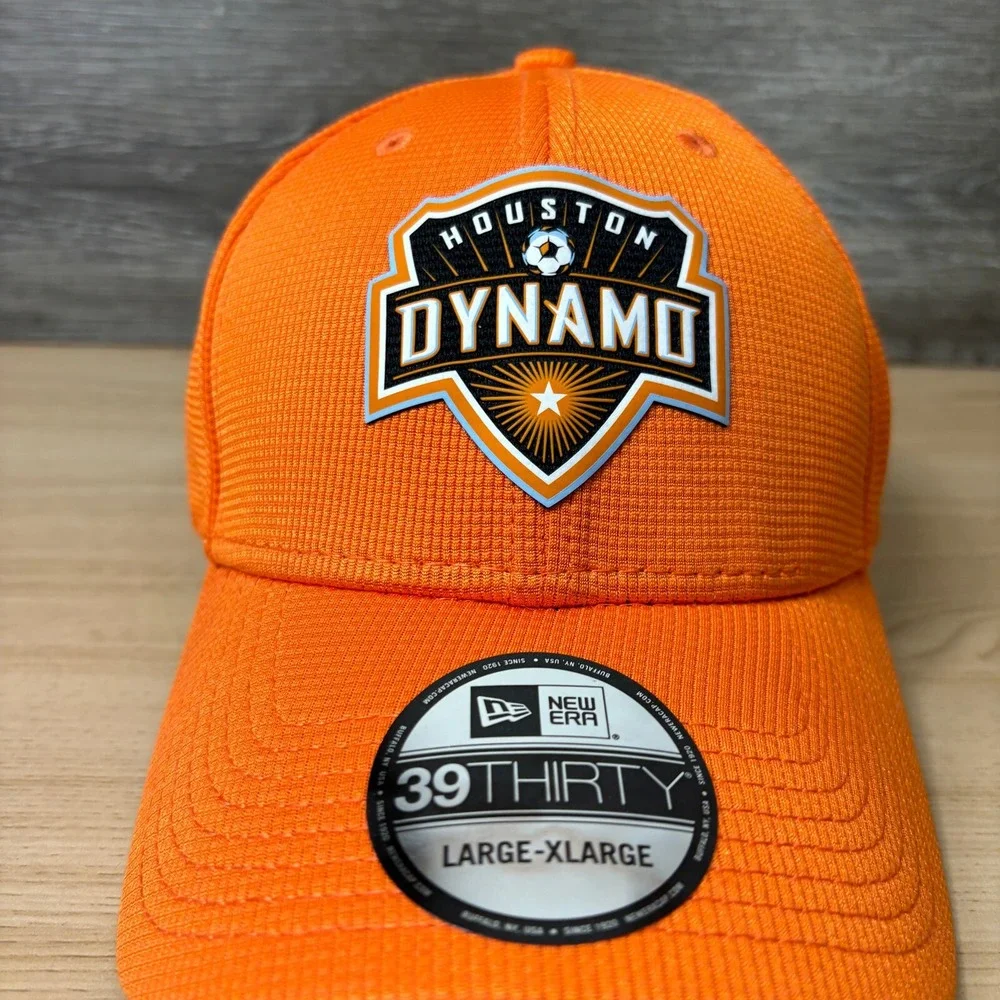 Houston Dynamo Hat Cap Fitted Size L-XL Orange Soccer MLS‎ New Era NWT